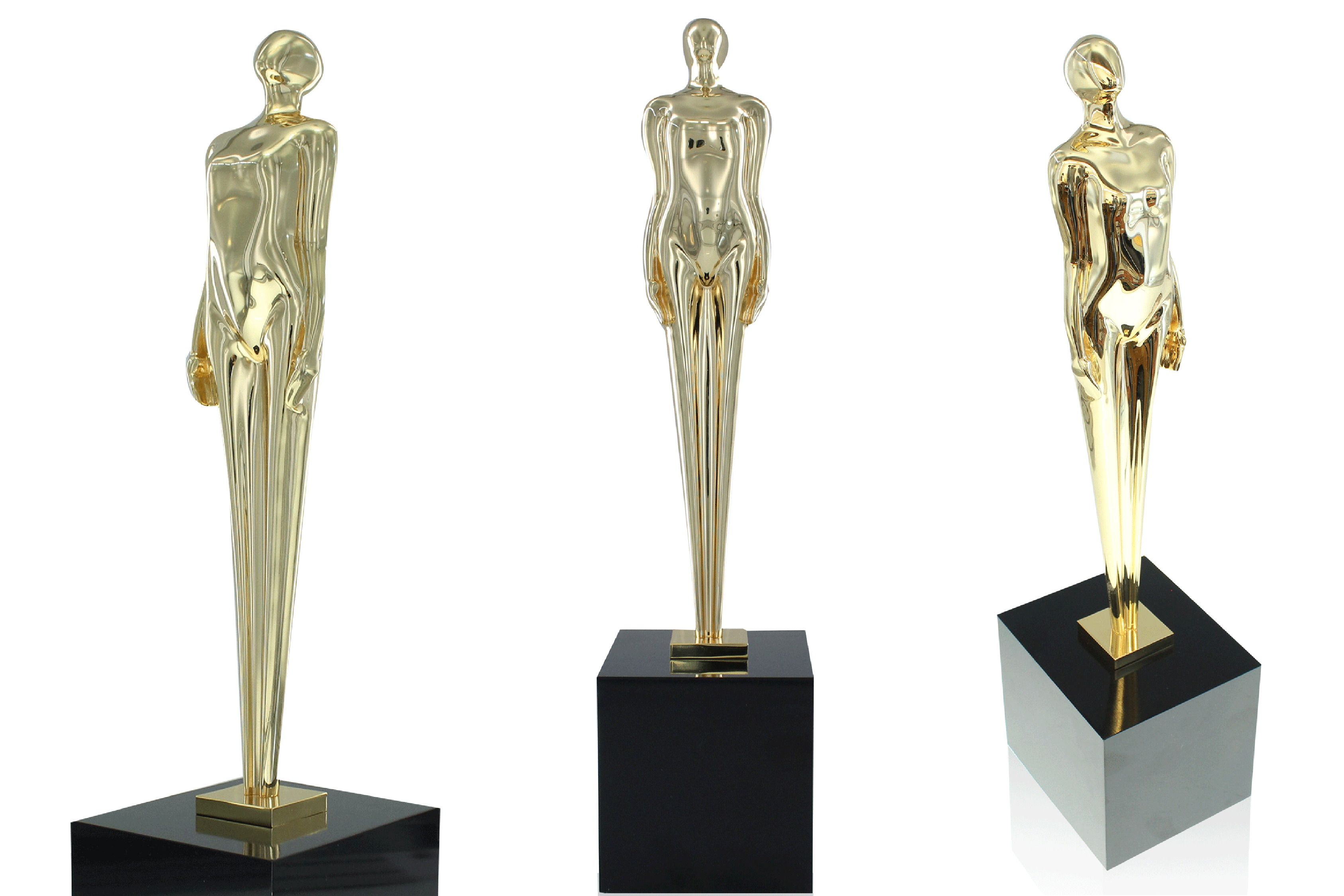 3 views of the limited edition Figure 1 trophy