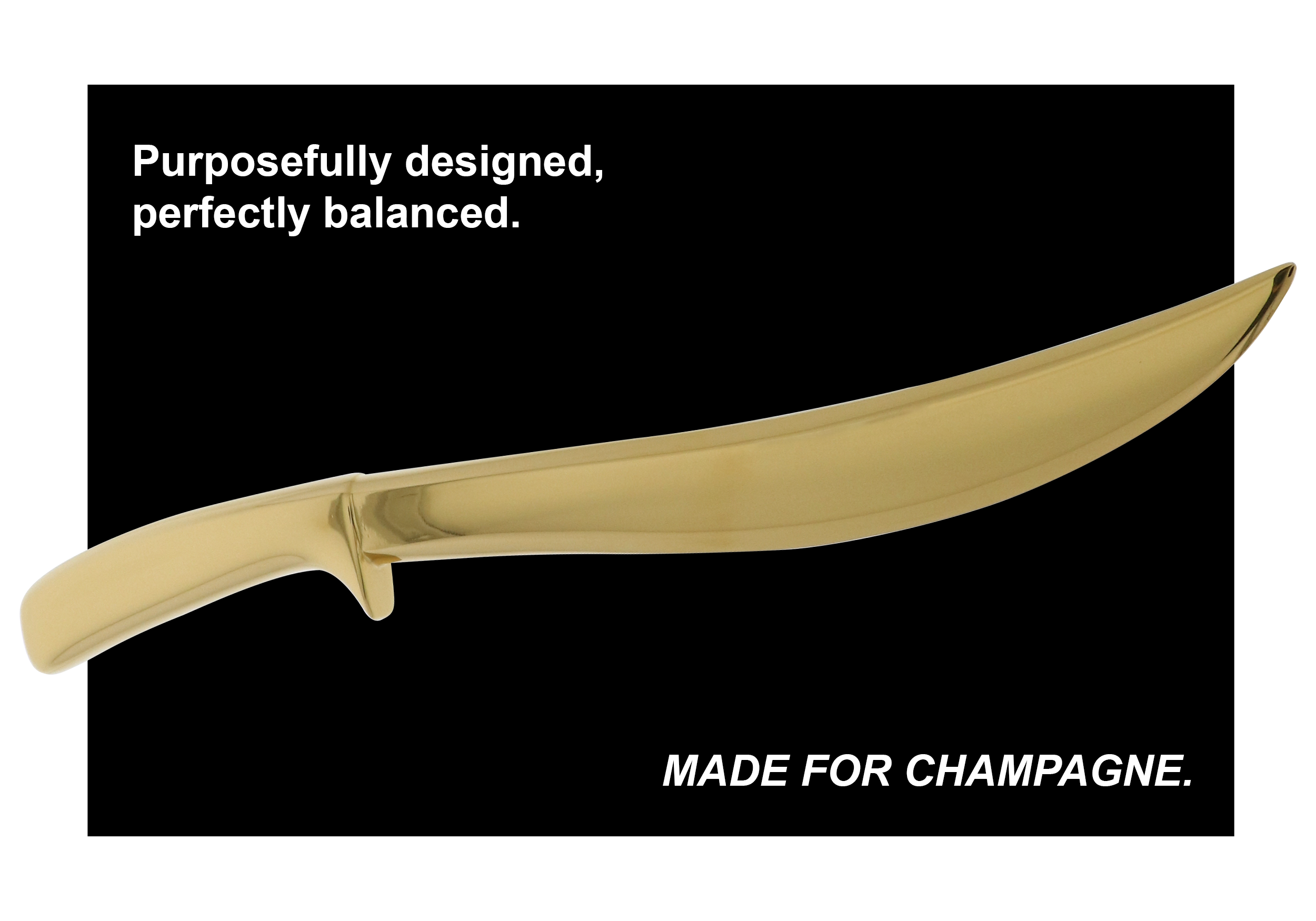 Gold Champagne Sabre luxury gift on black background