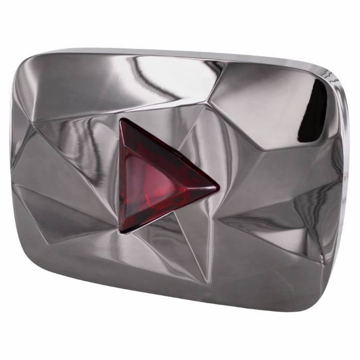YouTube Red Diamond Creator Award with Baccarat Crystal play button 100 million subscribers