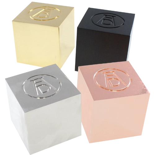 Art Director Club Cube Awards in Gold, Silver, Bronze, and Matte Black, custom trophy created by Society Awards