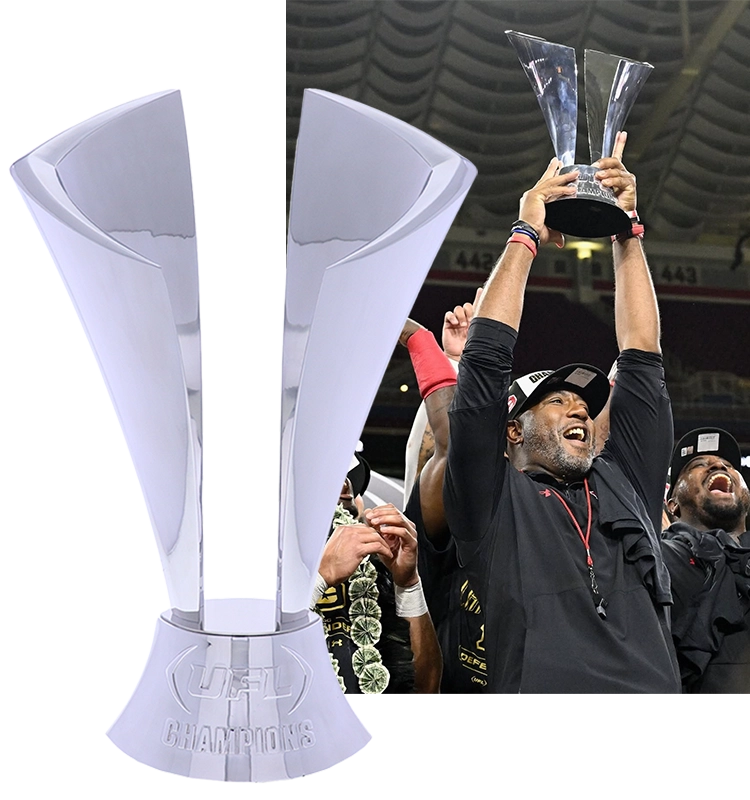 The previous UFL Championship Trophy. Custom Football trophy created by Society Awards