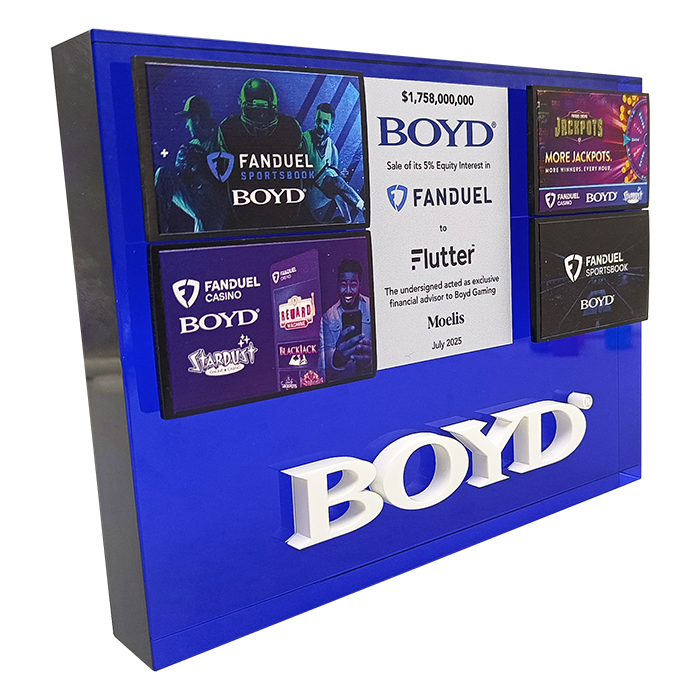 Boyd Fanduel Flutter deal toy. Financial Tombstones by Society Awards Finance Group