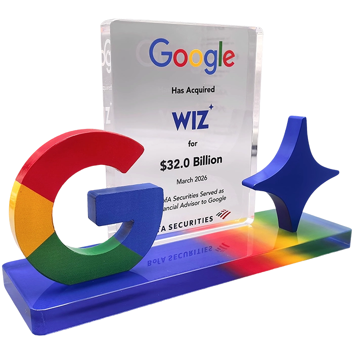 Custom Deal Toy Financial Tombstone for Google acquiring Wiz