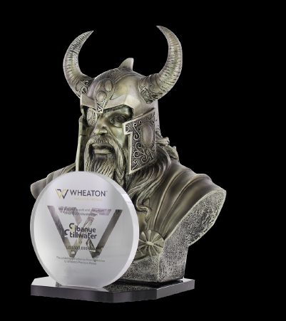Luxury financial tombstone with a viking statue