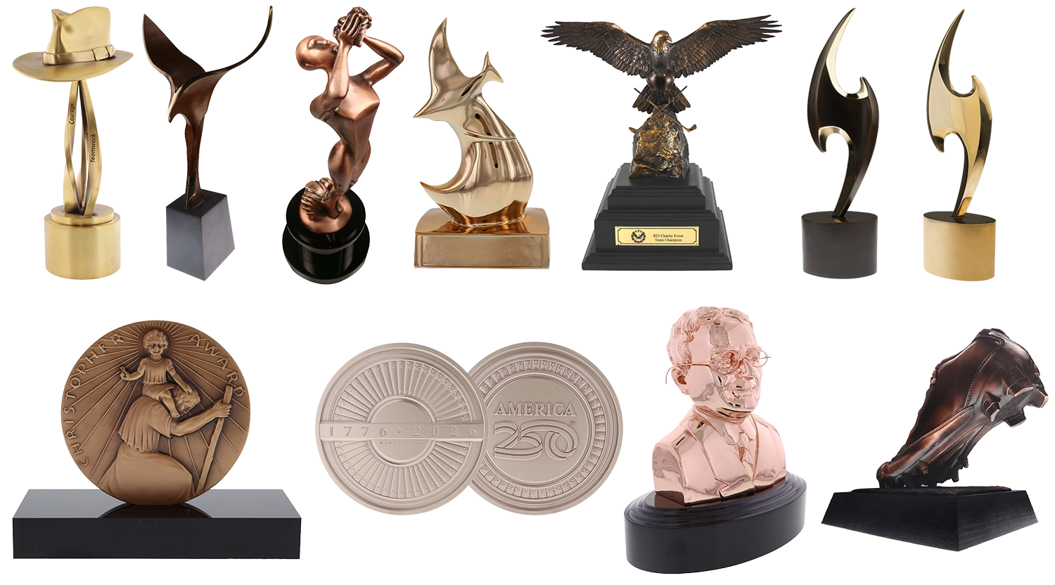 Luxury awards and custom trophies and medals created by Society Awards for many industries