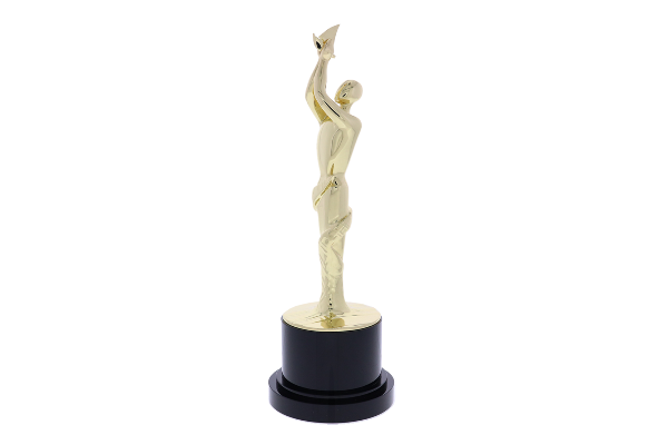 Virgin Islands Award custom gold statue holding up a sailboat atop a black base