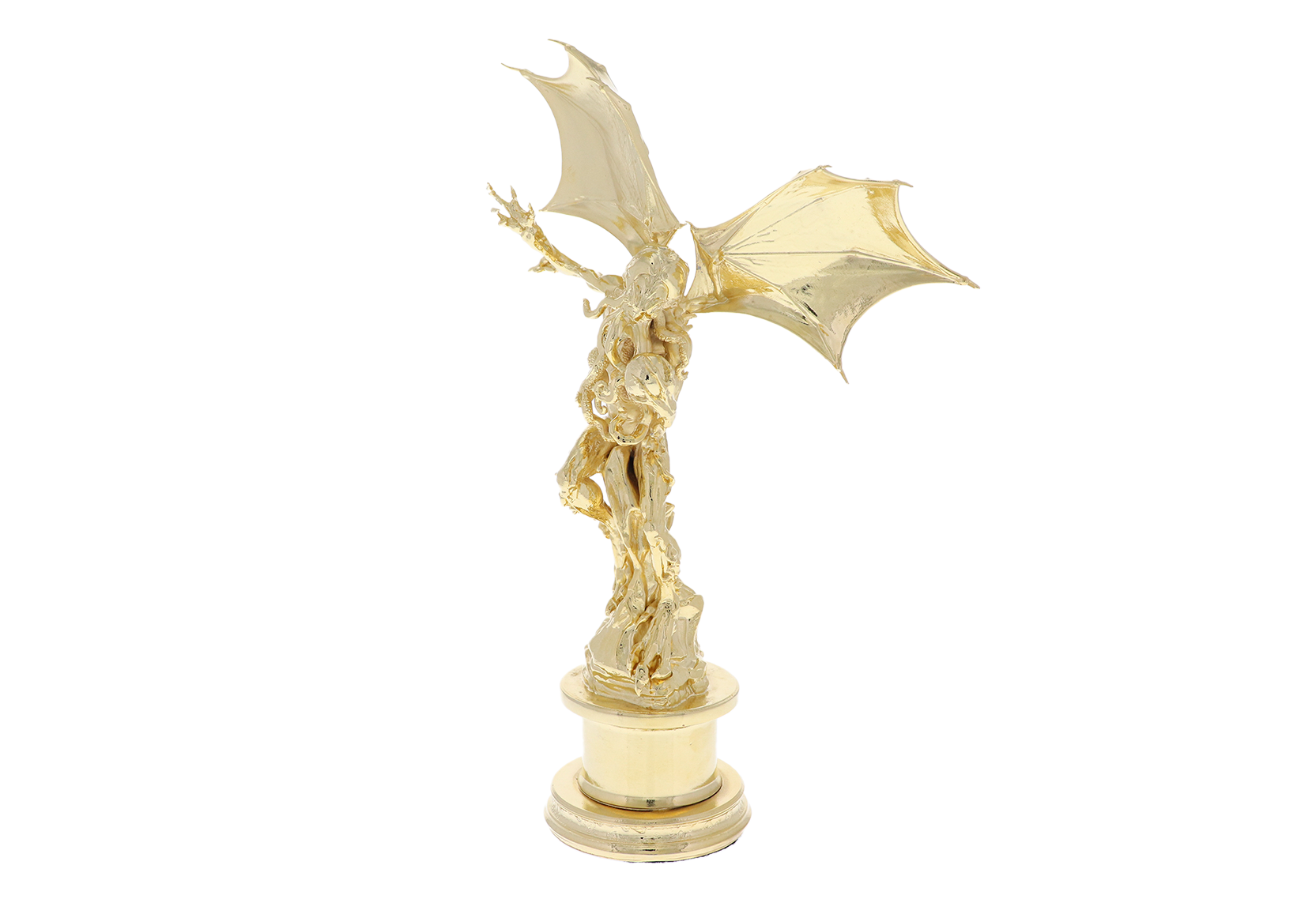 Intricately detailed mythical gold statue
