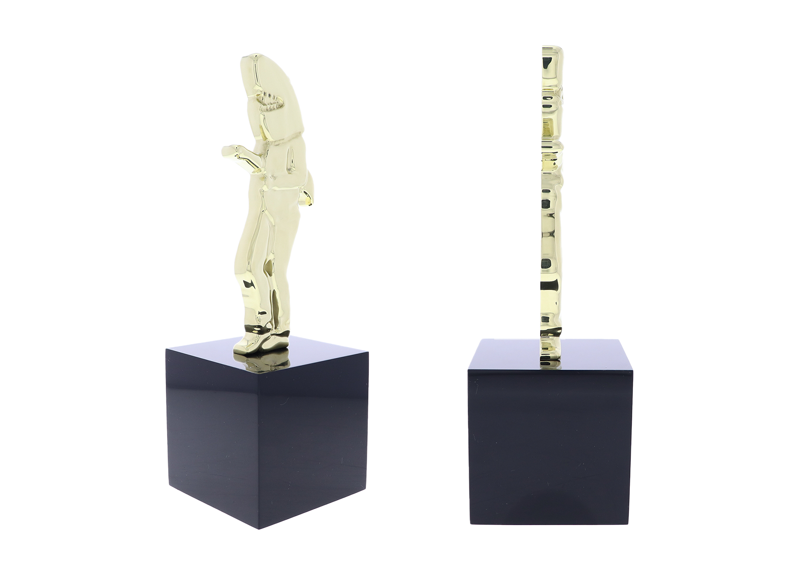 Custom flat shark award atop a black square base | Society Awards