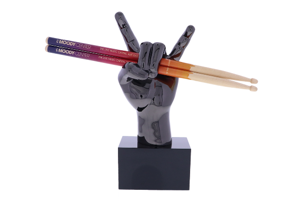 Custom Rocker Hand Award holding drumsticks