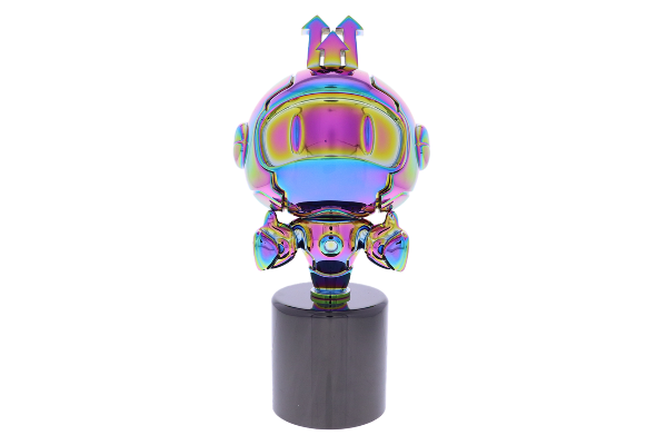 Custom chromatic spaceman atop a black base