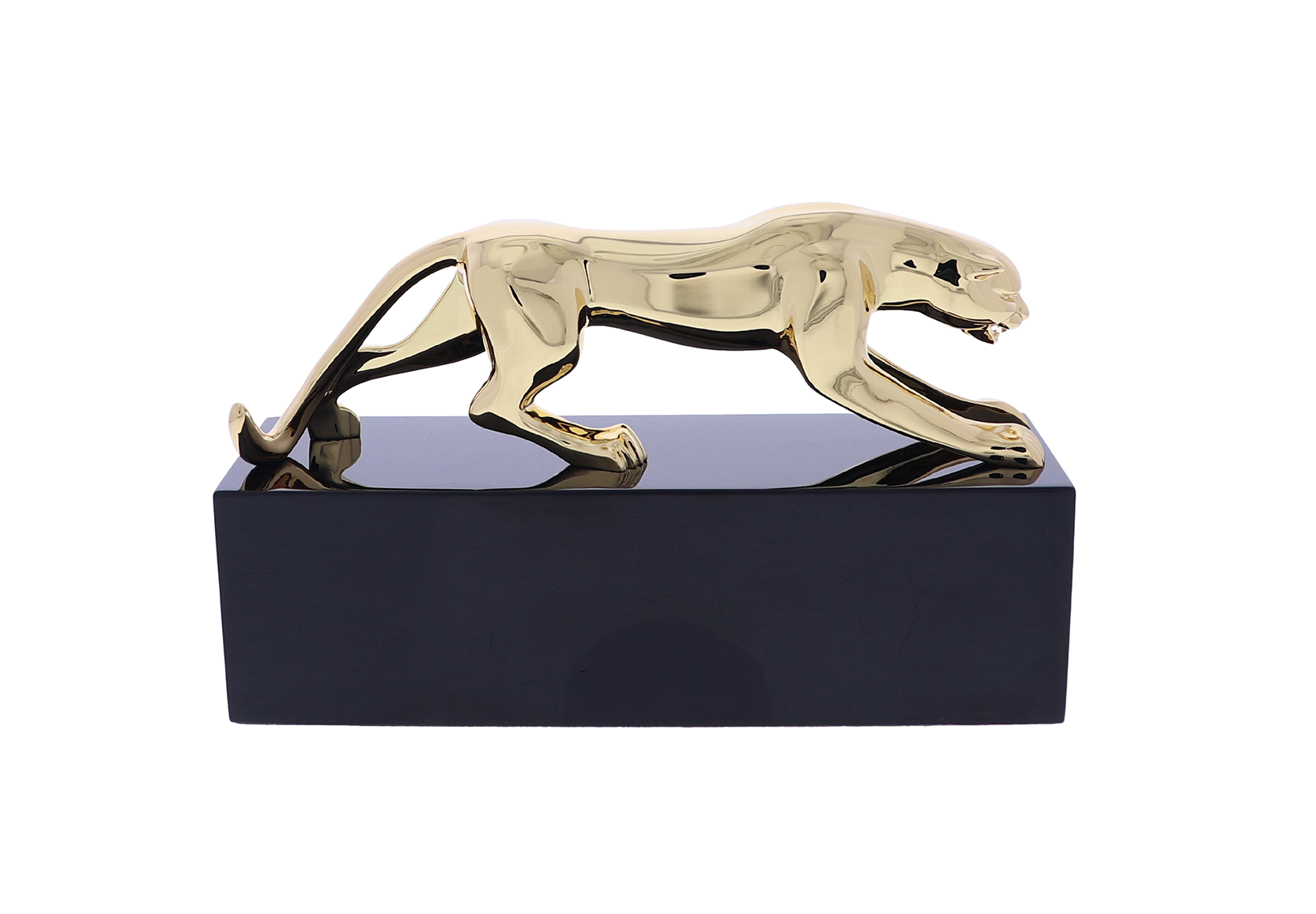 Gold prowling panther atop a black rectangular base | Society Awards
