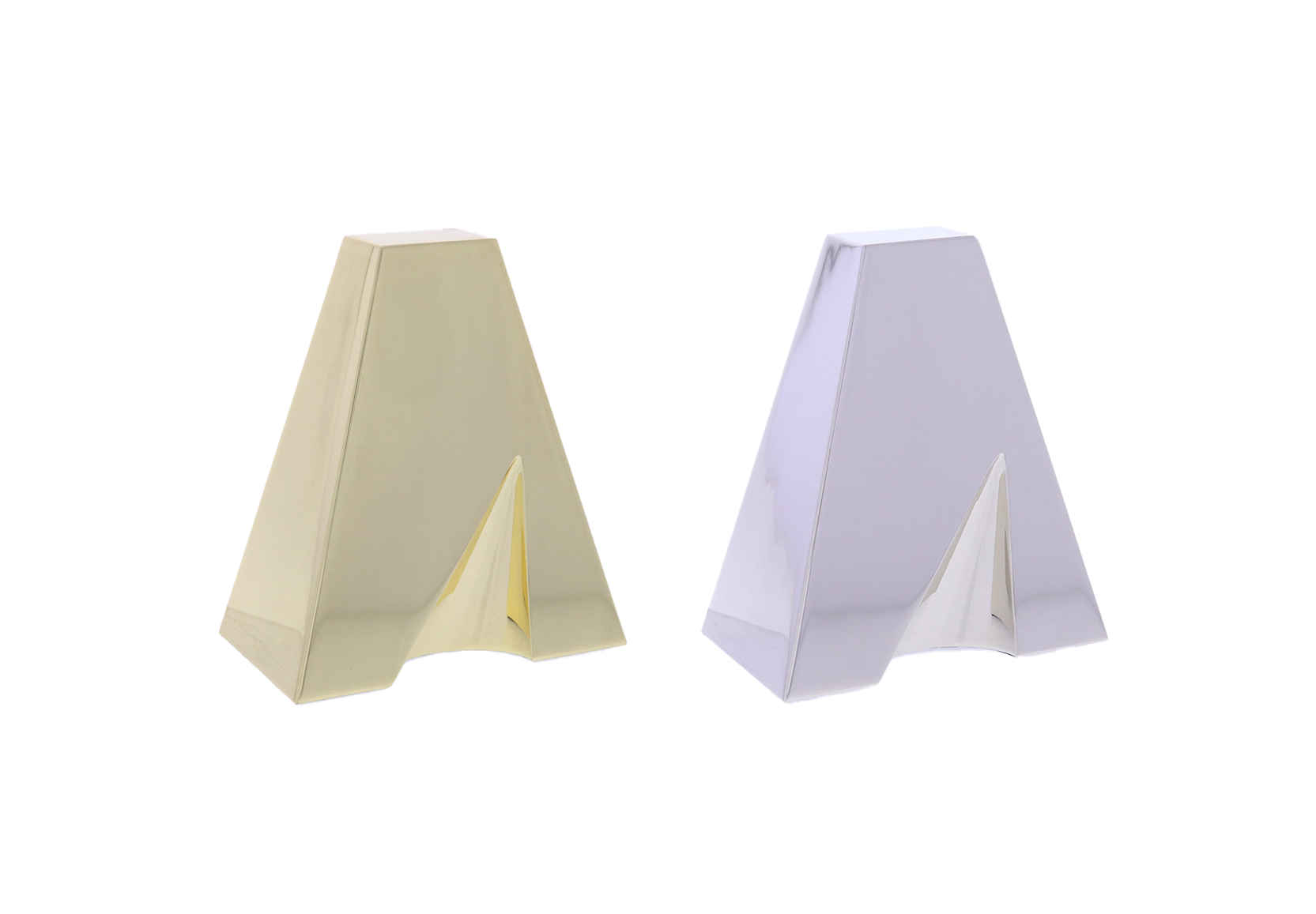 Gold and silver abstract letter A