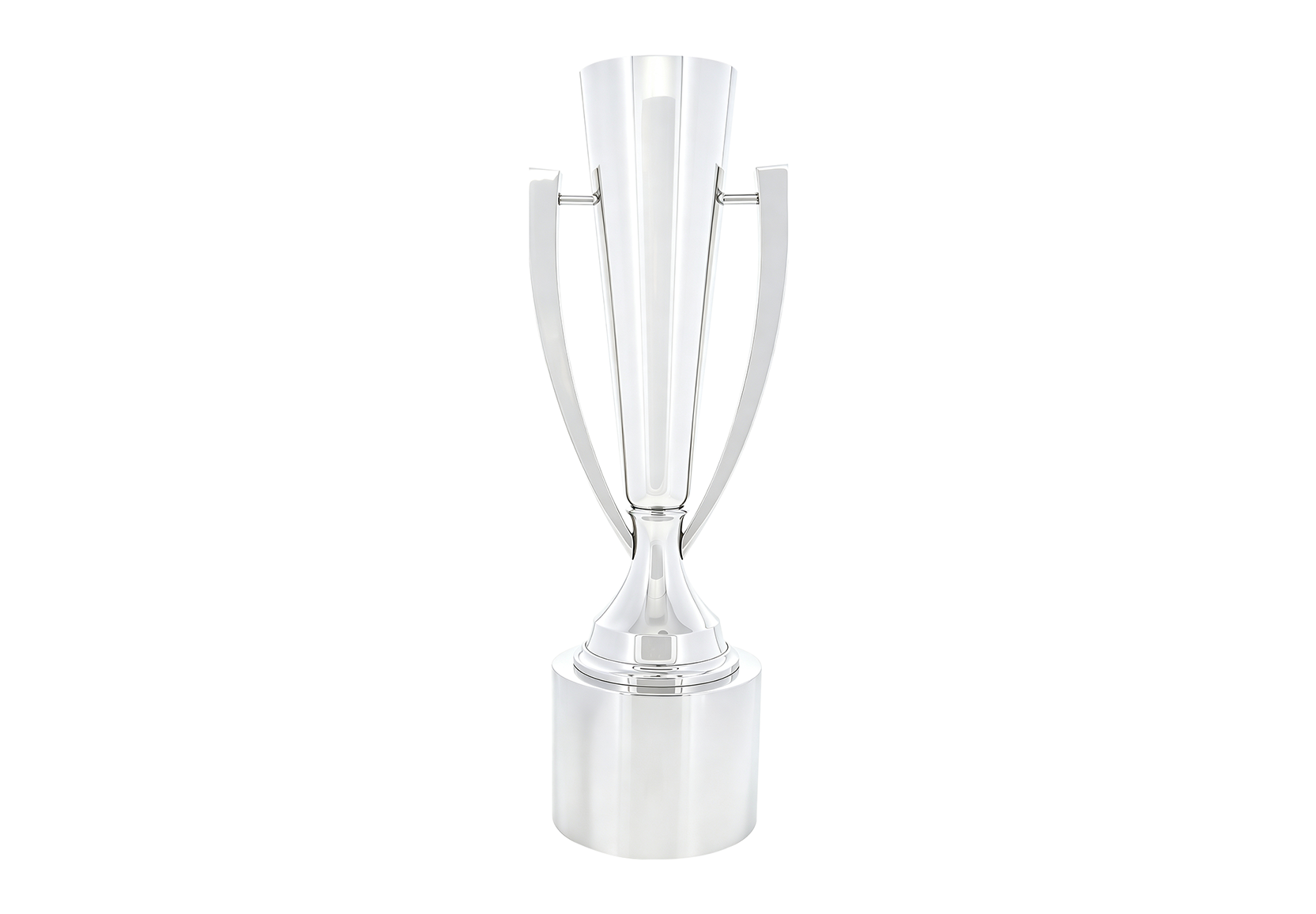 Sleek silver cup with tapered arms atop a cylindrical base | Society Awards