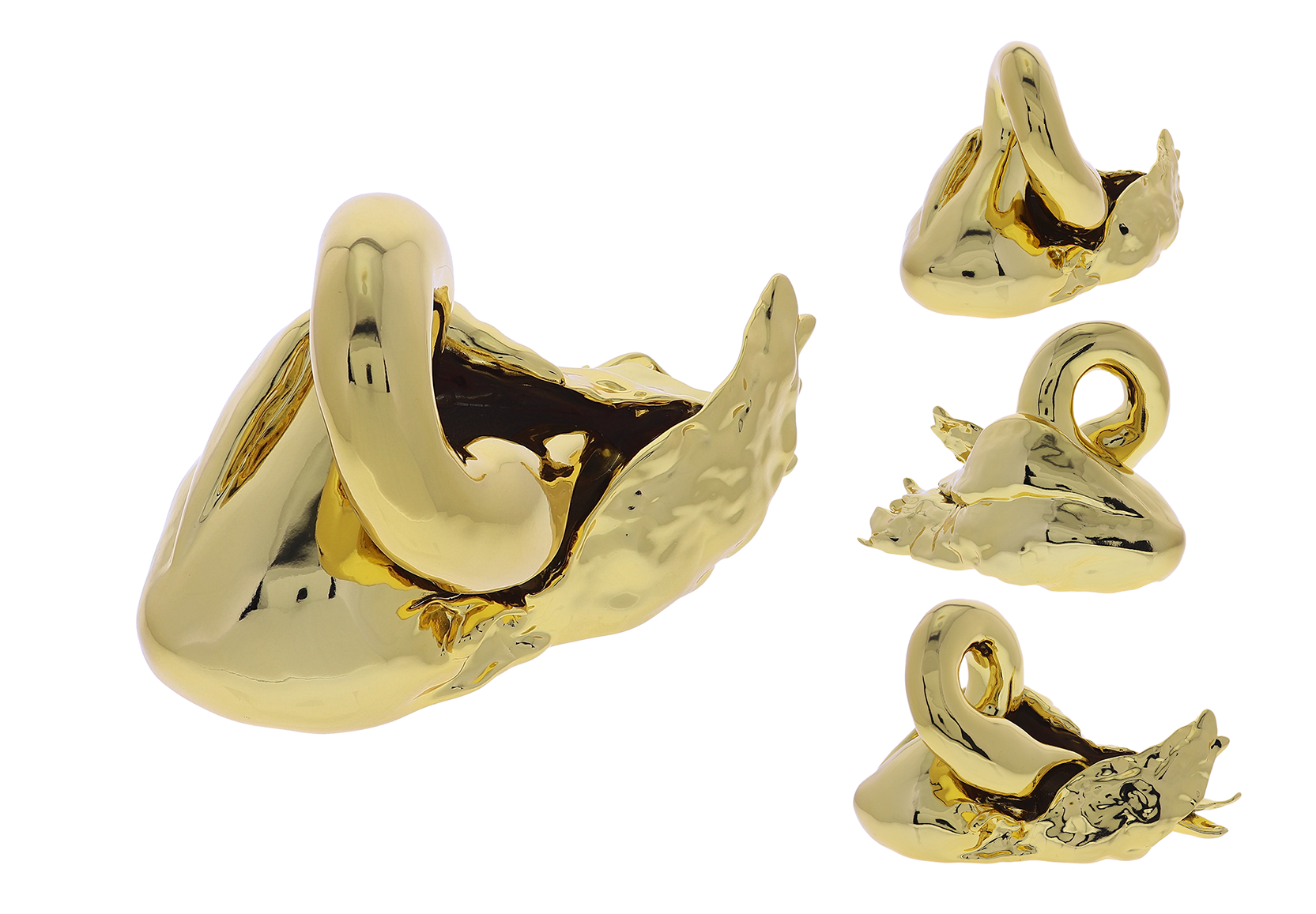 Gold sculpture of a swan tucking its head under its wing | Society Awards