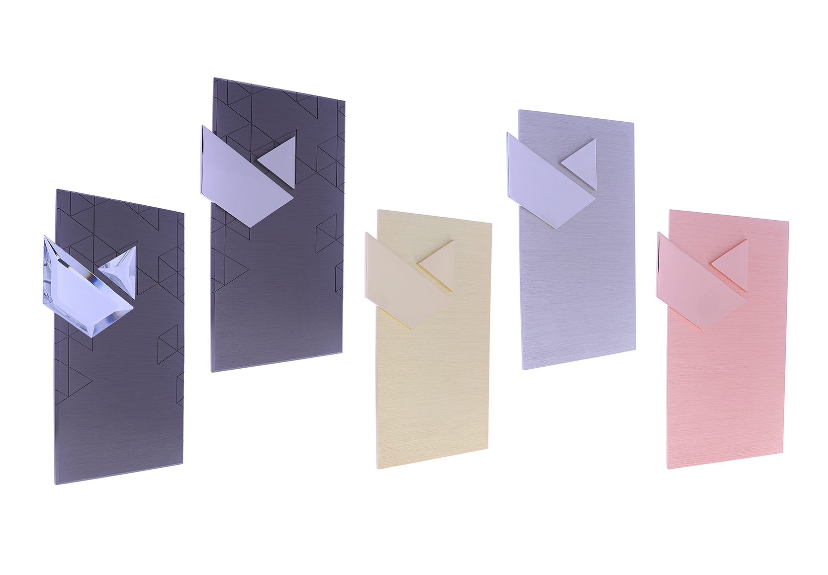 Tiered brushed metal and geometric plaques | Society Awards