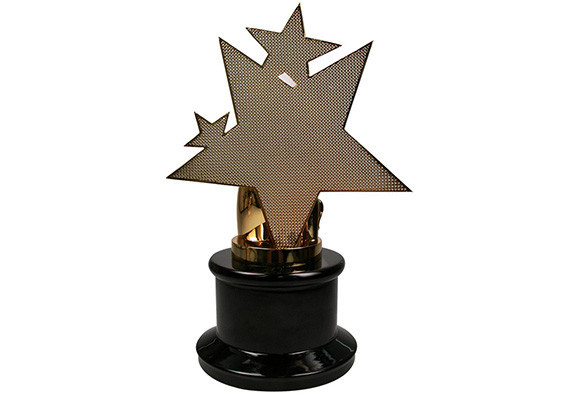 Custom association award with stars and welding tools