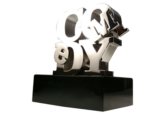 Metal letters trophy