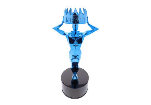 Matte blue modern artistic custom award