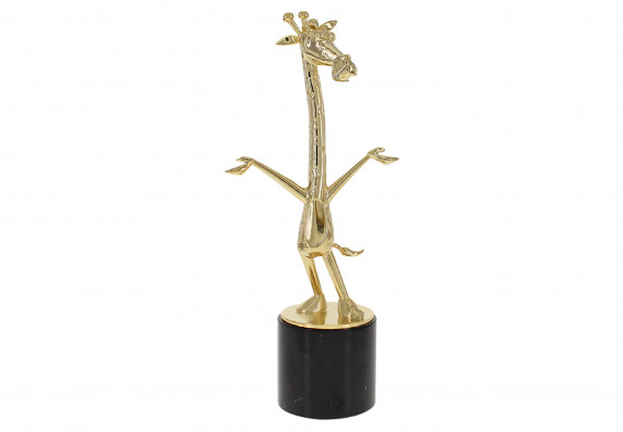Finely-detailed, cast metal award depicting a beloved mascot in exacting detail. Hand-polished gold-plating creates a striking presentation.