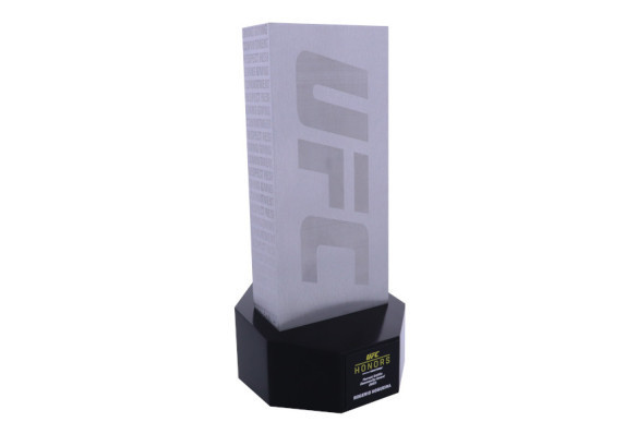 Machined aluminum graphic printed acrylic base custom award