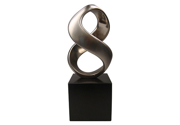 Custom stylized figure 8 infinity award sculpture