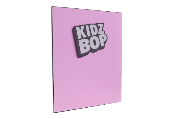 Custom pink Kidz Bop award with logo