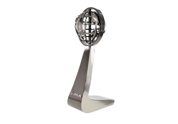 Metal Award with intricate globe made for Lexus
