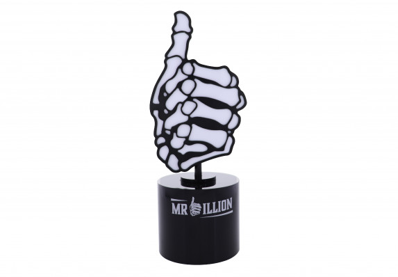 A custom award crafted in black painted aluminum of the MrBallen logo for one billion views on YouTube.