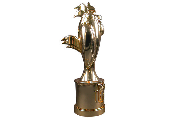 Tristan Eaton designed gold rooster statue award for MTV