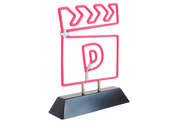 Custom logo trophy designed to look like a 3-dimensional neon sign.