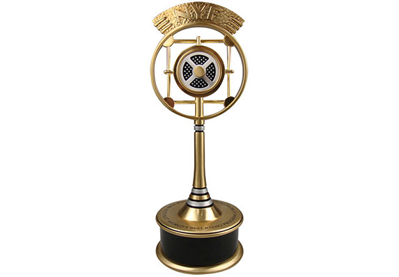 Vintage radio trophy designed trophy for a famous festival.