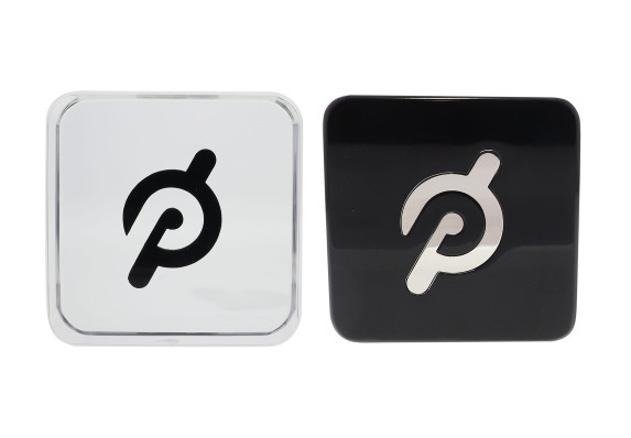 Acrylic awards, clear and black, featuring embedded logos