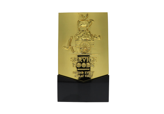 Golden award with custom graphics