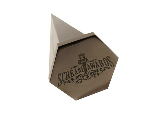 Famous televised award show the Scream Awards for horror. Trophy is a gunmetal plated spike shape