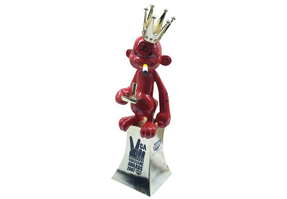 Video game award with Kozik designed graphics