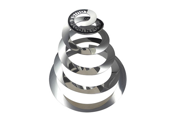 Cut and curled abstract steel sculpture award