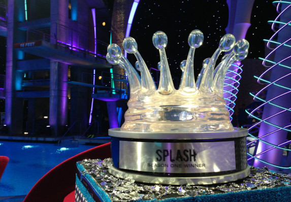 Giant custom TV award cast clear splash sculpture
