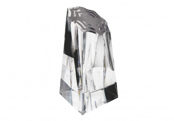 Corporate crystal award with visible applause graphic