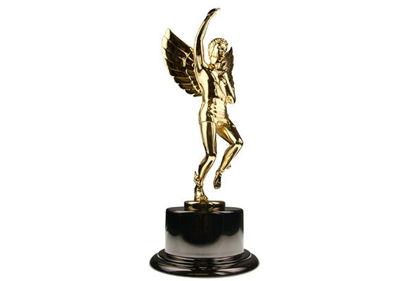 Custom golden award in the form of Greek mythological figure