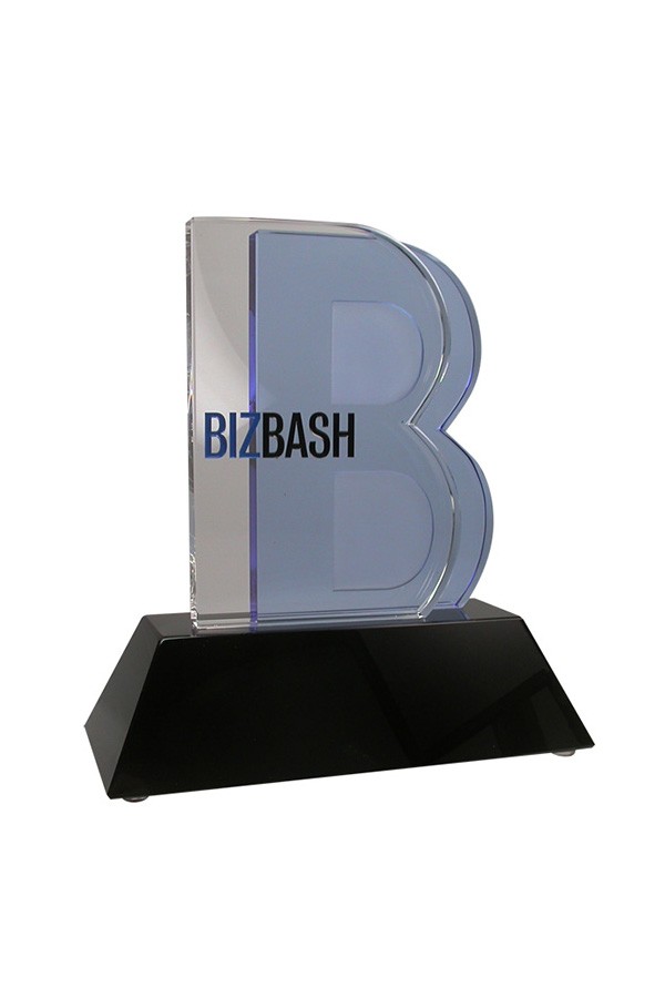 Crystal business award corporate branded logo trophy events award