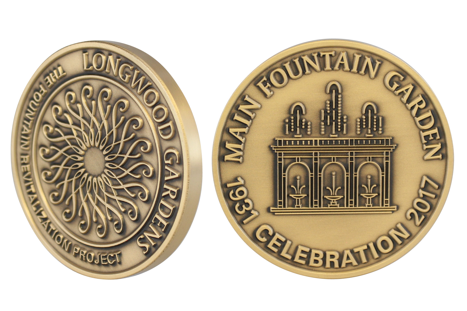 Custom gold metal medallion