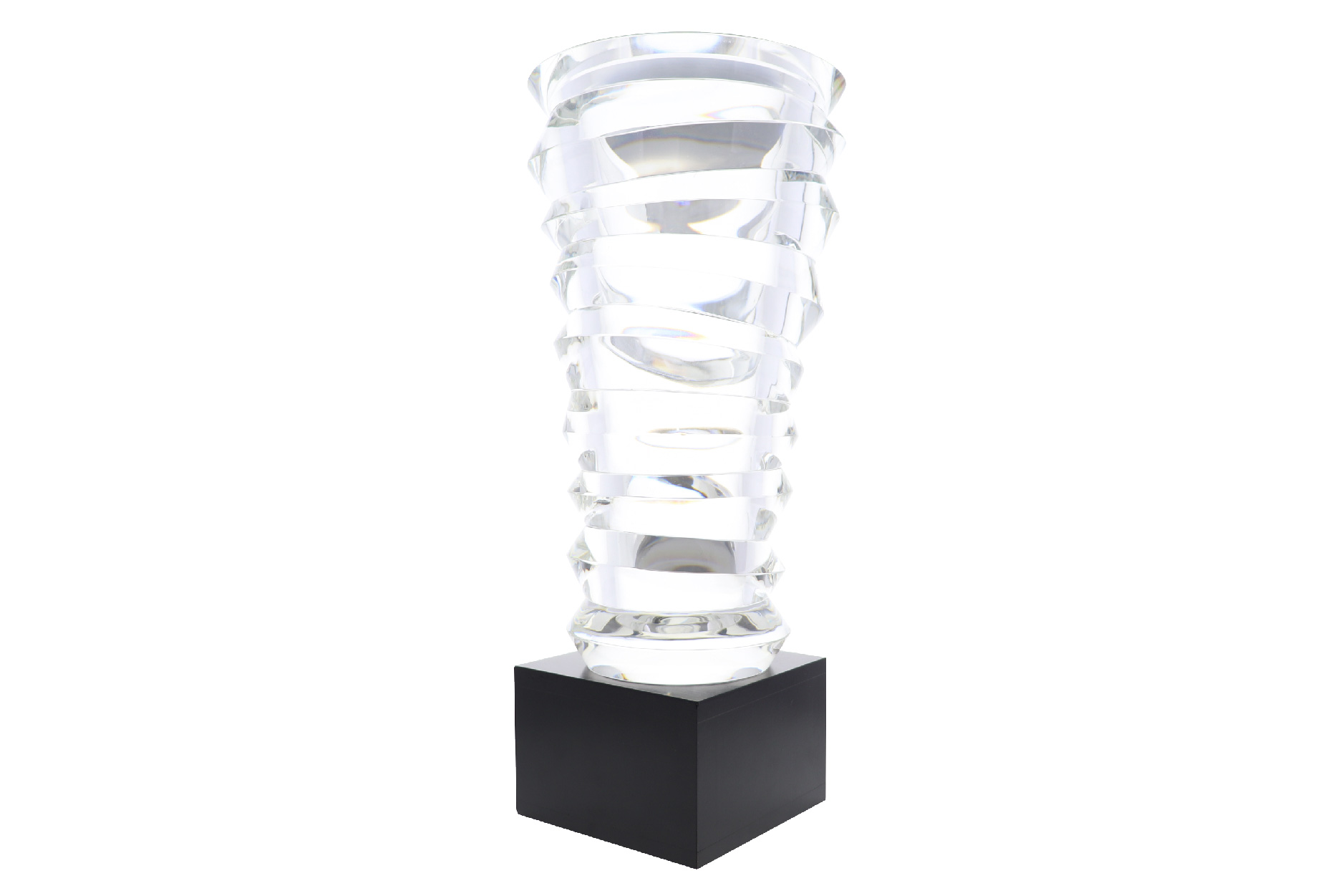 Custom crystal vase trophy