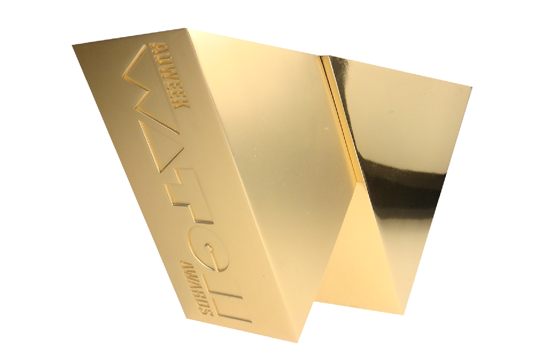 Metal award with hand-polished 24k gold plating.