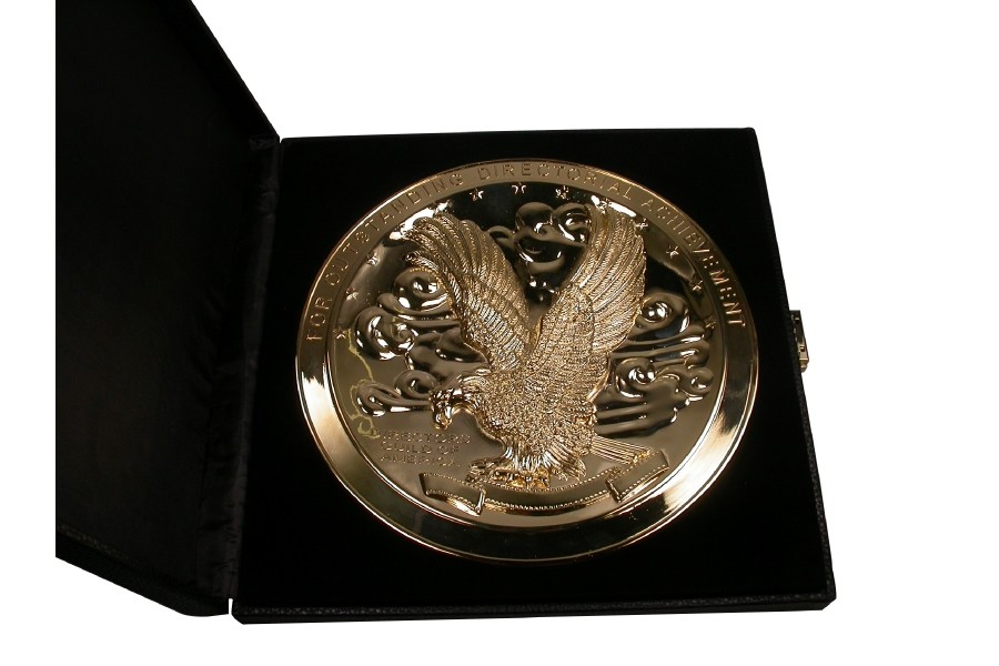 Eagle medallion in velvet box