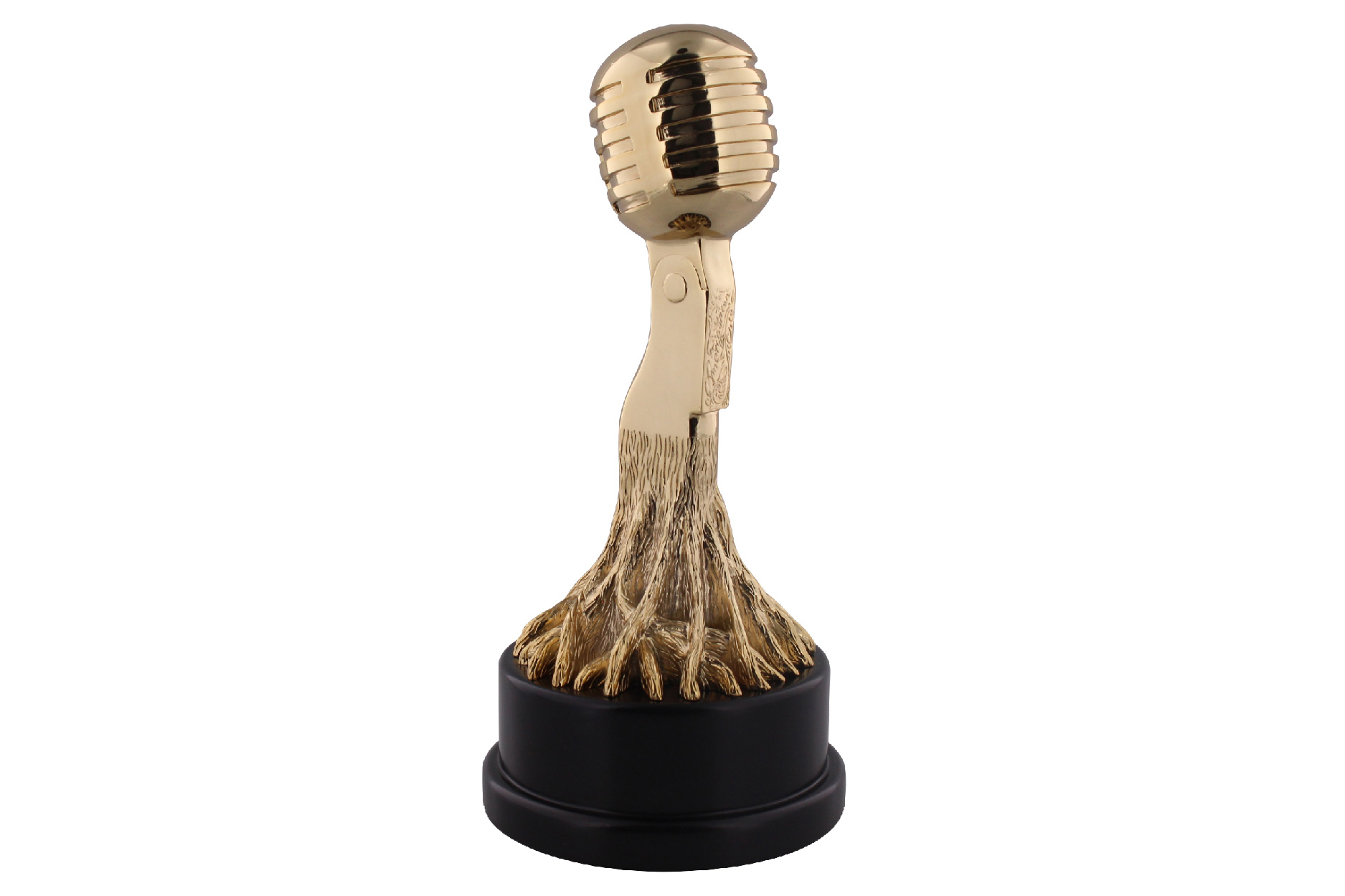 Gold Microphone Music Trophy
