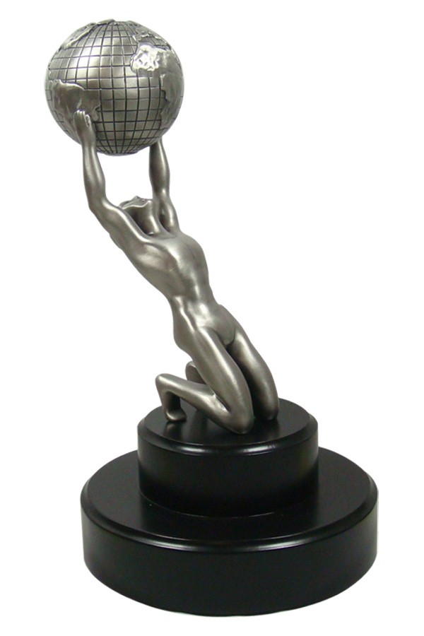 NAACP Image Award of atlas like figure holding globe