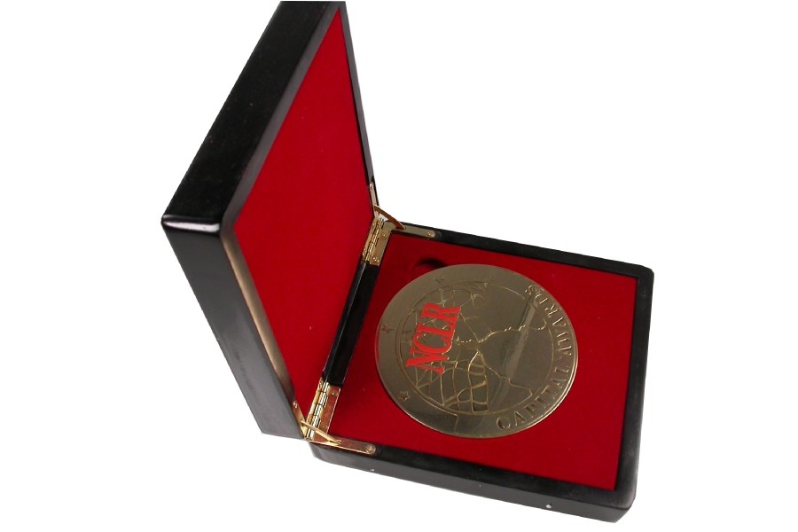 Custom medallion in custom velvet-lined presentation box