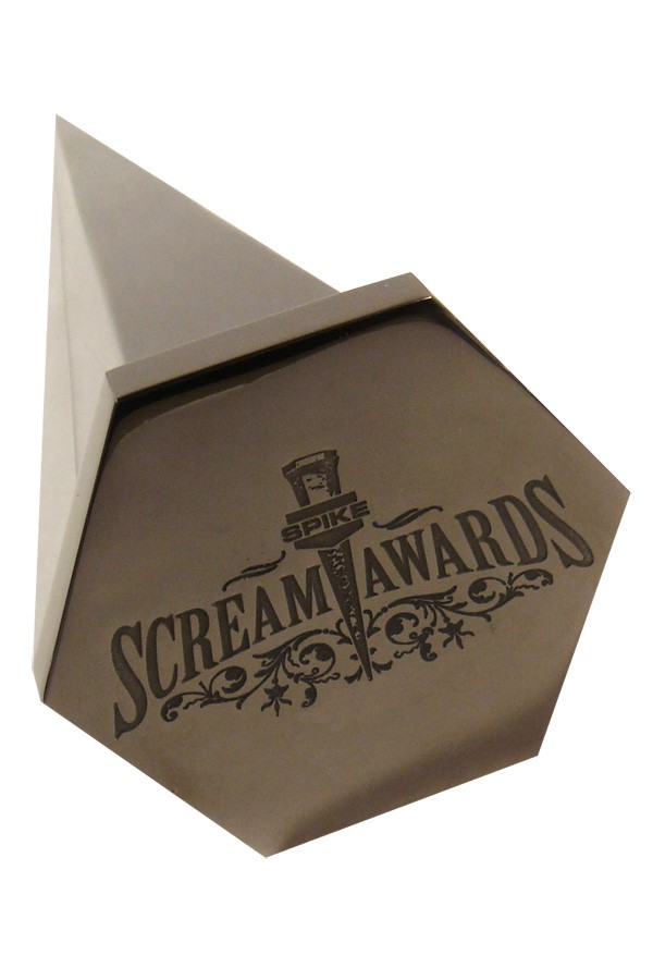 Spike shaped gunmetal plated award