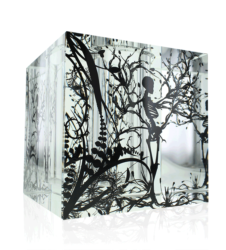 Nature Box is a custom crystal objet d'art and functional vase designed by Gabrielle Rein of Viceroy Creative