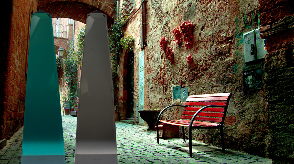 Modern Obelisk Smoky Quartz Lucite